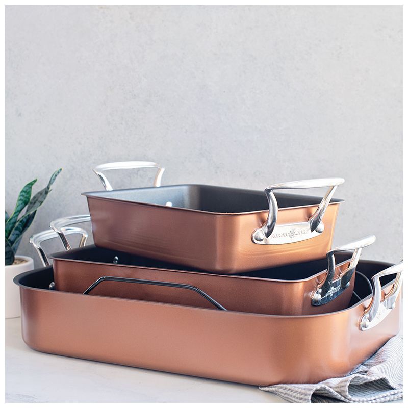 Nordic Ware Extra Large Copper Roaster with Rack, 4 of 6