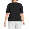 Lands' End Women's Elbow Sleeve Supima Boatneck Top - 2 of 3