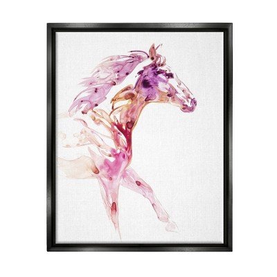 Stupell Industries Abstract Pink Horse GallopingFloater Canvas Wall Art