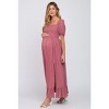 Pinkblush Mauve Swiss Dot Square Neck Smocked Maternity Maxi Dress - 2 of 4