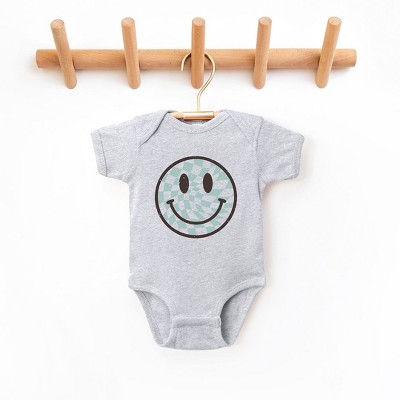 The Juniper Shop Checker Board Smiley Face Baby Bodysuit