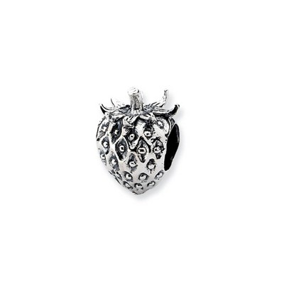 Black Bow Jewelry Sterling Silver Strawberry Bead Charm