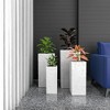 LeisureMod Terra 4-Piece Fiberstone and MGO Clay Planter Set Tall Square Planter Pot for Indoor and Outdoor - 3 of 4