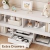 Kids Bookshelf with Drawer, Wooden Toy Storage Organizer, White Bookcase for Playroom, Classroom, Kids Room - 2 of 4