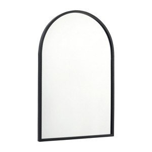 Emma and Oliver Slim Metal Framed Arched Wall Mirror for Hallways, Entryways, Dining and Living Rooms - 1 of 4