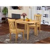HomeStock 3-Pc Natural Brown Oak Finish Solid Wood Top Dining Table Set - 2 of 4
