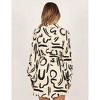 Women's Collar V Neck Button Down Long Sleeve Mini Shirt Dress with Belt - 2 of 3