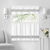 Kate Aurora Pacifico Complete 3 Piece Rod Pocket Embroidered Tier & Valance Kitchen Curtain Set - 2 of 4