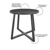 ORRD 35" Round Indoor/Outdoor Dining Table, Glass Top - 4 of 4