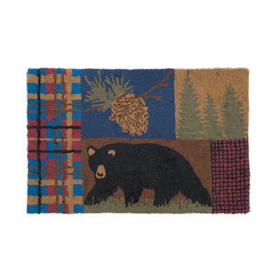 1'10"x2'10" Rectangle Hooked Forest Animals Accent Rug Brown,Black - C&F Home