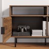 Nathan James Izak Herringbone Media Cabinet Walnut Matte Black: Fir Wood & Metal Storage Console - 4 of 4