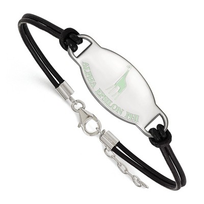 Black Bow Jewelry Sterling Silver Alpha Epsilon Phi Greek Life Strand Bracelet 7 Inch