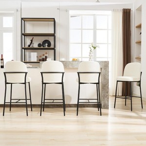 DYHOME Bar Stools Set of 4, 28 Inches Modern BarStools, Counter Height Bar Stools for Kitchen Island, Upholstered Fabric Tall Barstools for Home, Cafe - 1 of 4