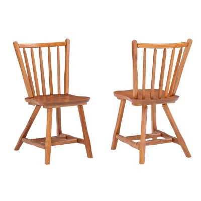 Set Of 2 Bazel Windsor Back Side Chairs Natural - Linon : Target