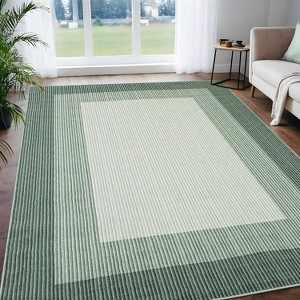 Washable Runner Rug Modern Neutral Low Pile Non Shedding Soft Bordered Carpet for Kitchen Bathroom - 1 of 4