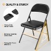 VINGLI 6 Pack Folding Chairs with Padded Seats, Metal Frame with Pu Leather Seat & Back, Capacity 350 lbs, Black - 4 of 4