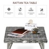Outdoor PE Wicker Side Table, Small Square Rattan End Table, All-Weather Material Coffee Table for Garden, Balcony - 4 of 4
