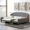 PAGED Twin Size Upholstered Daybed Modern Tufted Button Bed Wooden Bed Frame for Bedroom and Living Room Room - 2 of 4