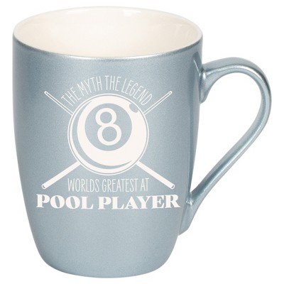 100 North Frosted Blue Metallic Finish, 10 Ounce, Comfortably Fits Your Hands, New Bone China Coffee Tea Cup Mug, The Myth The Legend World's Greatest