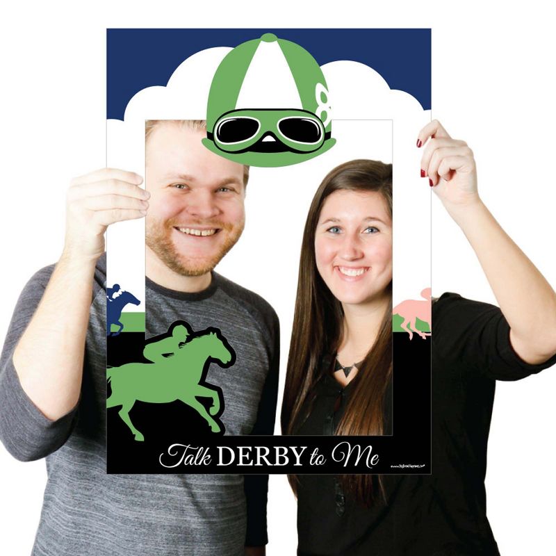 Big Dot of Happiness Kentucky Horse Derby - Horse Race Party Selfie Photo Booth Picture Frame & Props - Printed on Sturdy Material, 3 of 8