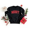 Simply Sage Market Women's Graphic Sweatshirt Merry Varsity White Outline - 2 of 4