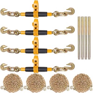 VEVOR Ratchet Chain Binder, 5/16"-3/8" Heavy Duty Load Binders, with G80 Chains 7100 lbs Secure Load Limit, Labor-saving Anti-skid Handle, Gold - 1 of 4