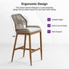 PURPLE LEAF Patio Sunbrella Bar Stools Set of 2 Handwoven Wicker Bar Height Stool Modern Aluminum Outdoor Wicker Barstools with Back and Cushion - 4 of 4