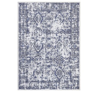 Washable Vintage Printed Rug Non Slip Low Pile Rug Soft Throw Floor Cover Foldable Indoor Carpet for Living Room Bedroom Playroom Nursery - 1 of 4
