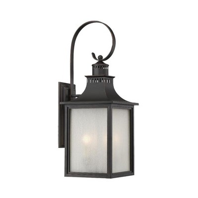 Monte Grande Bronze 34.5" Outdoor Wall Lantern with Seeded Glass