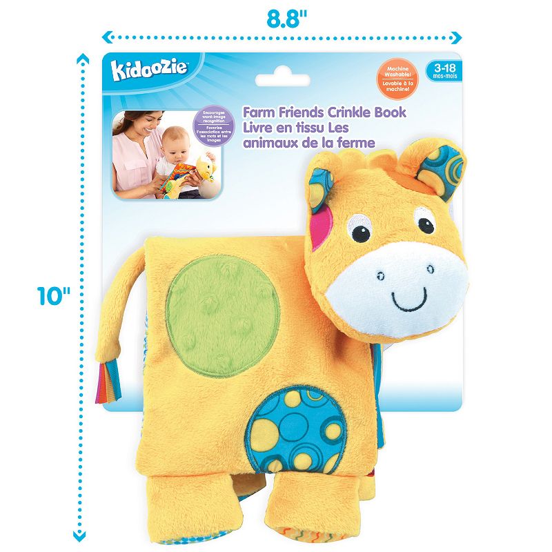 Kidoozie Farm Friends Crinkle Book Toy, Tactile and Educational, Machine Washable, 3 to 18 Months, 2 of 6