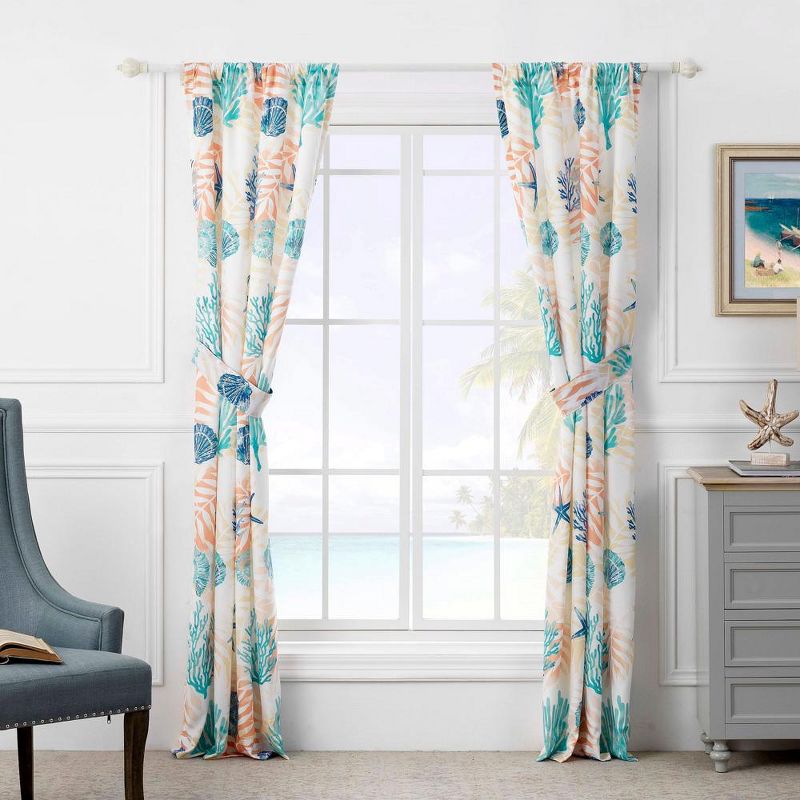 Montego Window Panel Blackout Curtain Pair 42" x 84" Aqua by Greenland Home Fashions, 5 of 6
