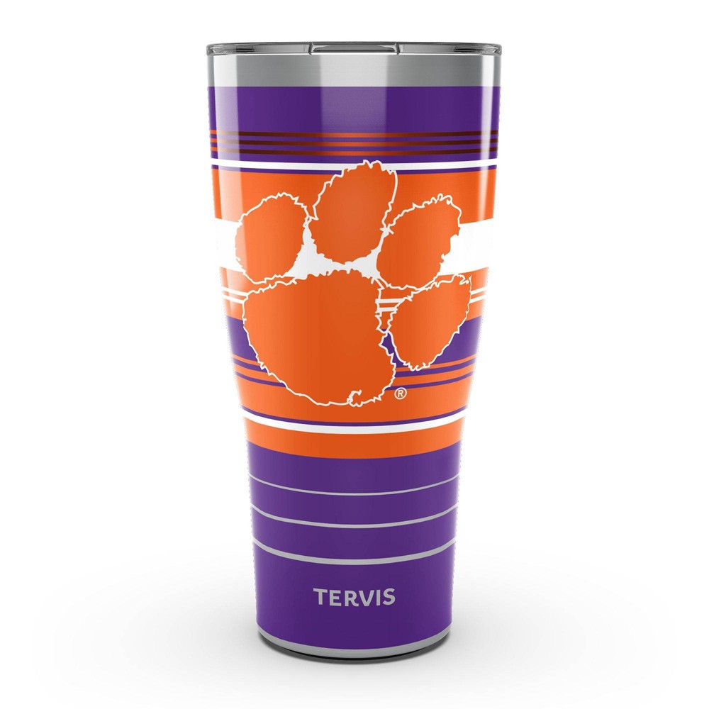 Photos - Glass NCAA Clemson Tigers 30oz Hype Stripes Stainless Steel Tumbler