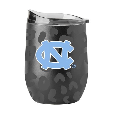 NCAA North Carolina Tar Heels 16oz Black Leopard Stainless Steel Wine Tumbler