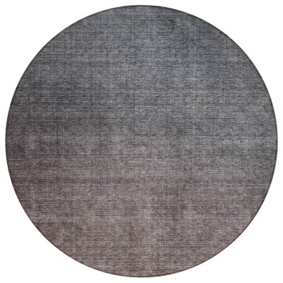 Gray Charcoal And Brown Ombre Washable Indoor Outdoor Area Rug