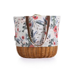 Picnic Time Coronado Canvas and Willow Basket Tote - 1 of 4