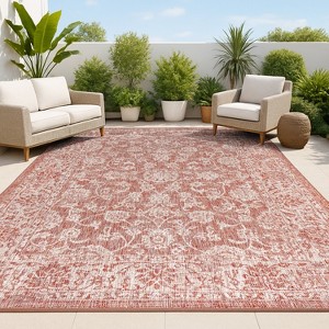 JONATHAN Y Tela Bohemian Textured Weave Floral Indoor/Outdoor Area Rug - 1 of 4
