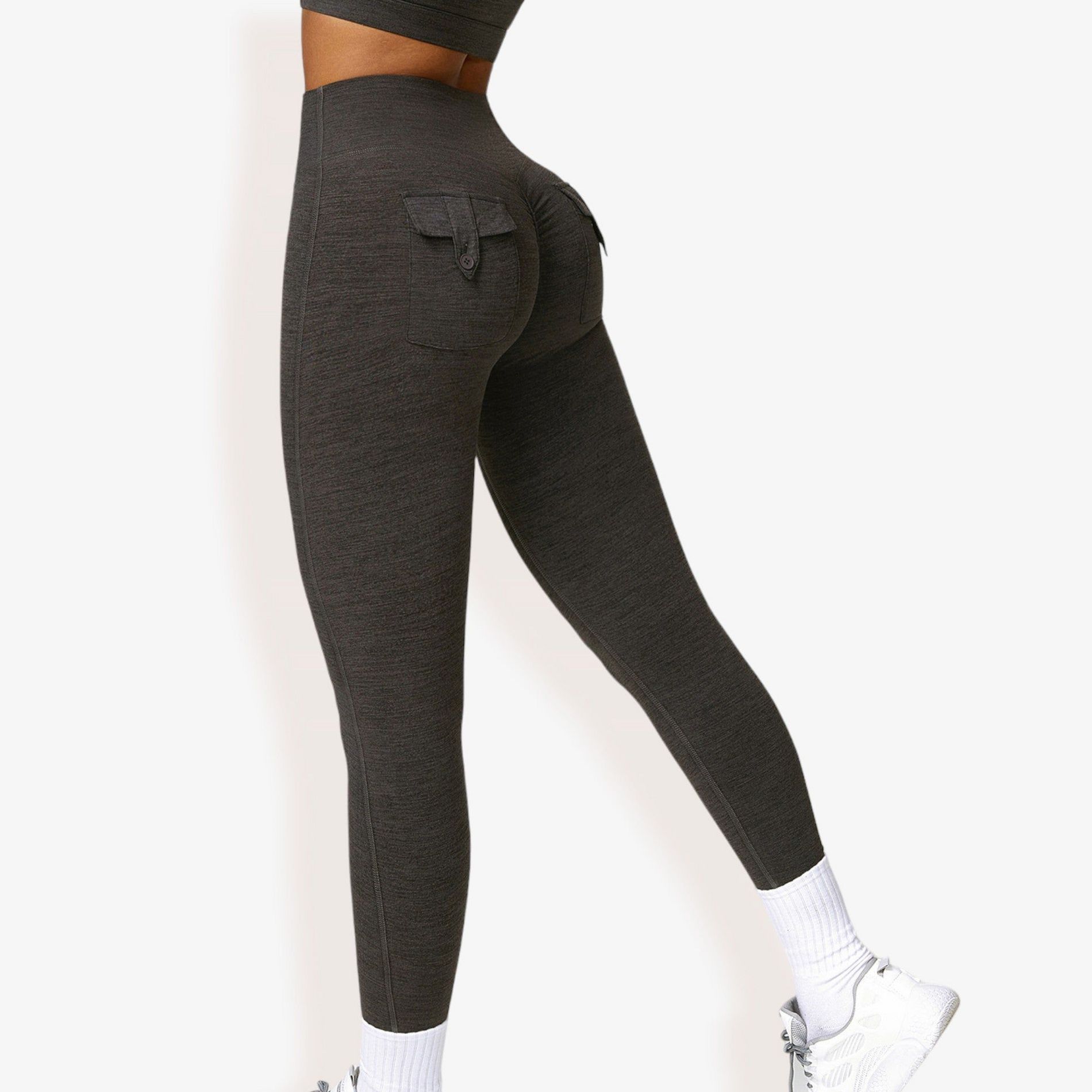 Anna-Kaci Active Women's High Waist Seamless Soft Leggings with Back Pocket Detail
