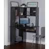 Buylateral Henderson Desk with Hutch Black/Oak : Modern Laminated Particle Board Office Workstation with Keyboard Tray - 3 of 3