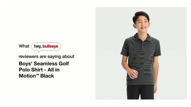 Boys' Seamless Golf Polo Shirt - All in Motion™ Black, 2 of 5, play video