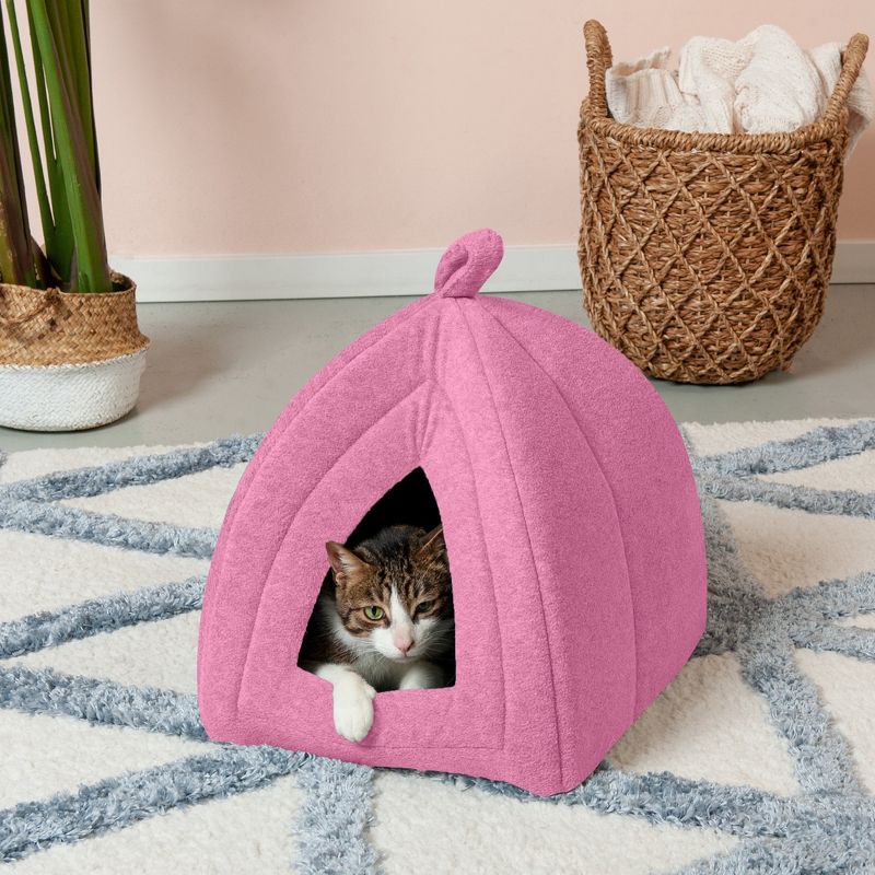 FurHaven Fleece Pet Tent Cat Bed, 3 of 5