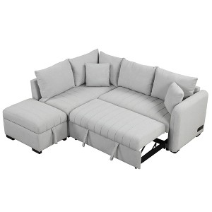 NicBex Modern Pull Out Sofa Bed Convertible Sleeper Sofa with Storage Ottoman and USB Ports for Living Room - 1 of 4