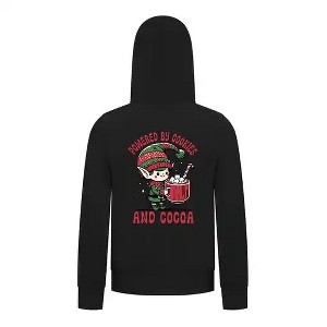 Everyday Kids Christmas Collection Powered by Cookies and Cocoa Zip Up Hoodie – Holiday Sweatshirt - Black - 1 of 1