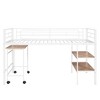 PAGED Simple Metal Loft Bed Bunk Bed with Desk, Twin Size Bed Frame with Storage Shelves, Ladder and Guardrail for Kids, Teens, Adults - 4 of 4