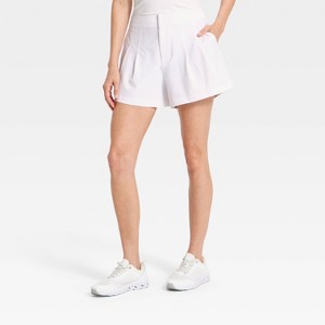 Women's Woven High-Rise Pleated Golf Shorts - All In Motion™ White