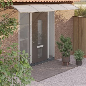 vidaXL Door Canopy Gray and Transparent 137.8 in.x31.5 in. Polycarbonate - 1 of 4
