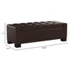CAVINAS Rectangle Storage Ottoman Bench, Tufted Bonded Leather Ottoman Bench with Storage Space, Ottoman Foot Rest for the Living Room, Entryway - 4 of 4