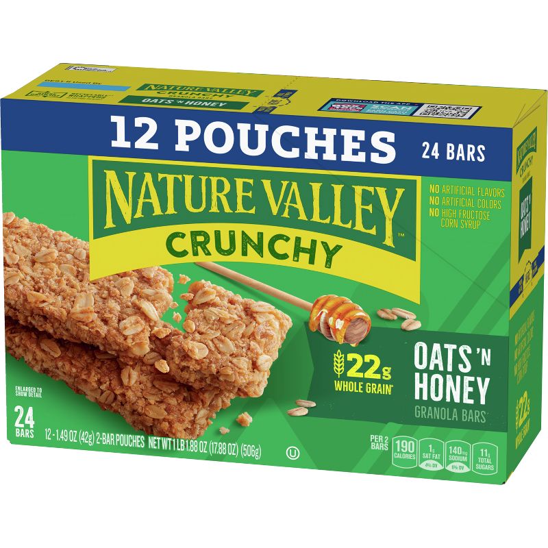 Nature Valley Crunchy Oats &#39;N Honey Granola Bars - 24ct, 4 of 18