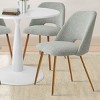 5-Piece Round-Shaped Dining Table Set for 4,35" Round Pedestal Dining Table With 4 Upholstered Bouclé Fabric Dining Room Chair -Maison Boucle - 4 of 4