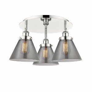 Cone - 3 Light Flush Mount In Art Deco Style-9.5 Inches Tall and 19.5 Inches Wide - 1 of 1