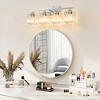 POWLIG 16.9" Modern Vanity Light - 3-Light Dimmable Bathroom Light with Square Crystal Shades - 2 of 4